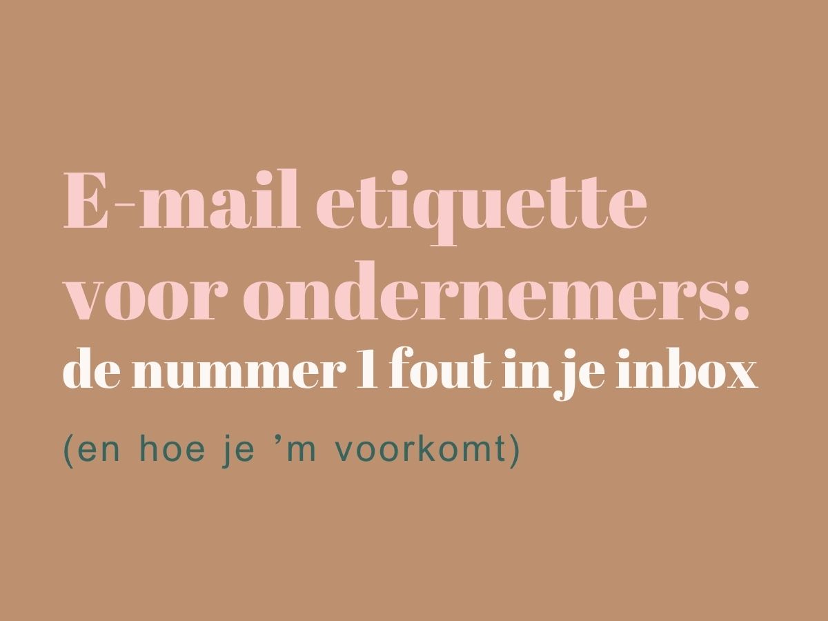 Email etiquette voor ondernemers