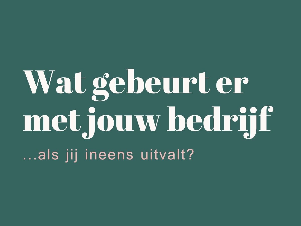 04 Wat gebeurt er met jouw bedrijf als jij ineens uitvalt